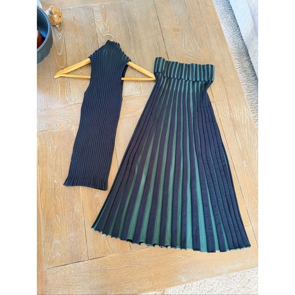 Kenzo Pleated Tank Top‎ and Skirt SET in Green Size XS - Picture 8 of 12